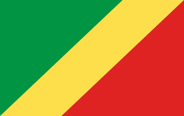 Bandera República Del Congo Aislada Colores Oficiales Proporción Correcta — Foto de Stock