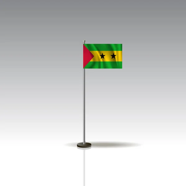 Image Vectorielle Drapeau Bureau Drapeau National Sao Tome Principe Isolé — Image vectorielle