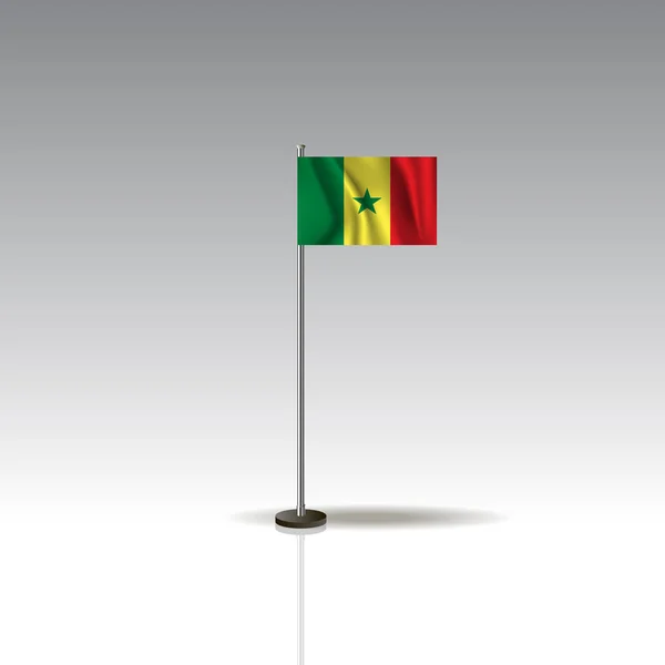 Desktop Flag Vector Image National Senegal Flag Isolated Gray Background — Stock Vector