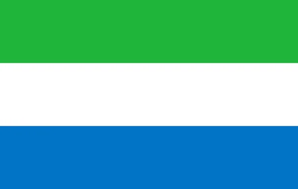 Drapeau Sierra Leone Vecteur Isolé Dans Les Couleurs Officielles Proportion — Image vectorielle