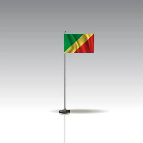 Imagen Vector Bandera Escritorio República Nacional Bandera Del Congo Aislada — Archivo Imágenes Vectoriales