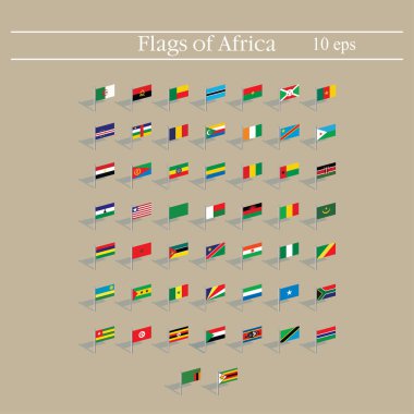 Harita işaret bayrakları vektör düz stil ülkelerin.