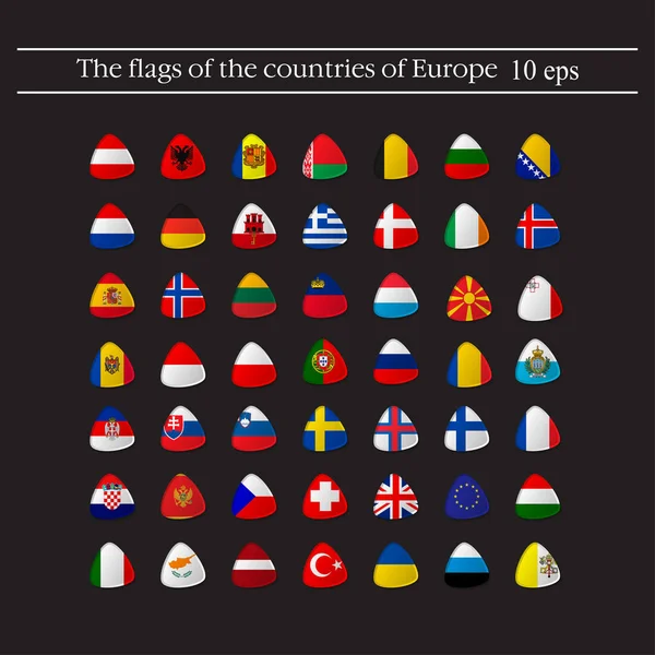 Simple Círculo Banderas Vector Los Países Estilo Plano — Vector de stock