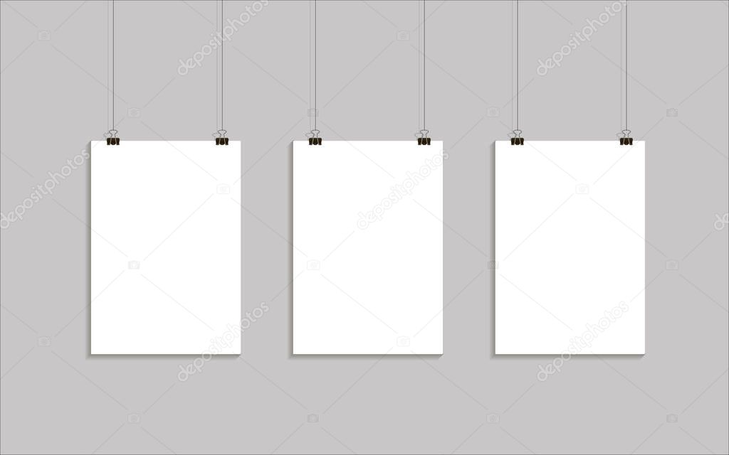 Vector template of poster on clips .