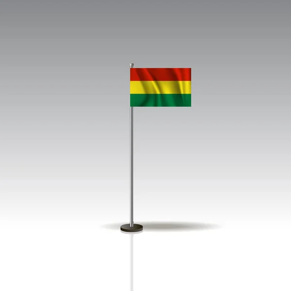 Прапор ілюстрація країні Болівія. Національний прапор Болівії ізольовані на сірий фон. Eps10 — стоковий вектор