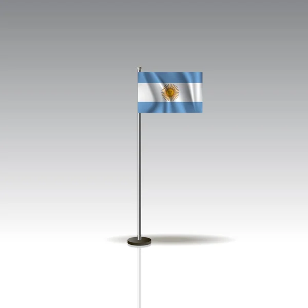 Drapeau Illustration du pays d'ARGENTINE. Drapeau national ARGENTINE isolé sur fond gris. PSE10 — Image vectorielle