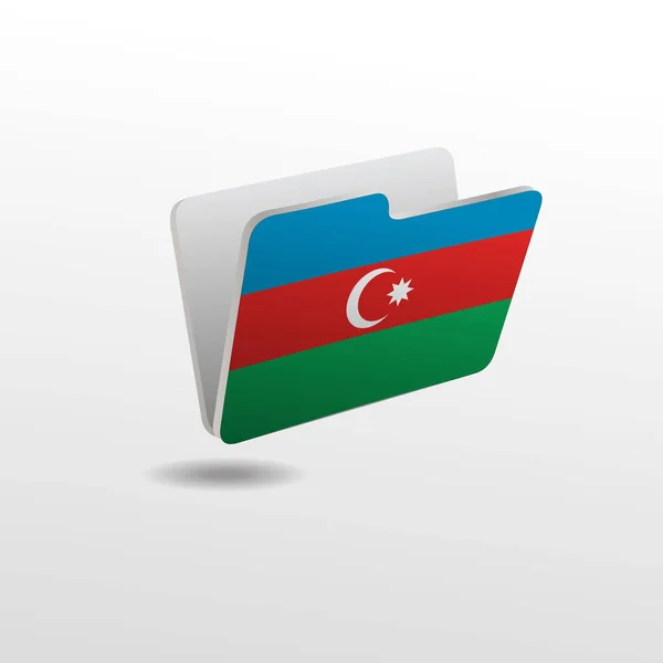 Folder dengan gambar bendera AZERBAIJAN - Stok Vektor