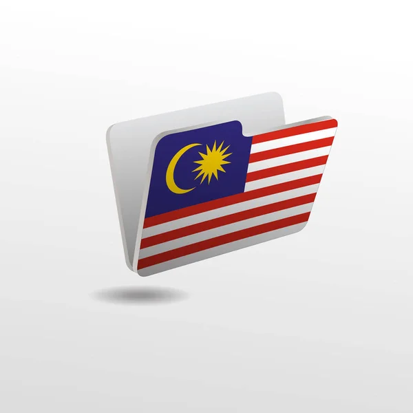 Folder dengan gambar bendera MALAYSIA - Stok Vektor