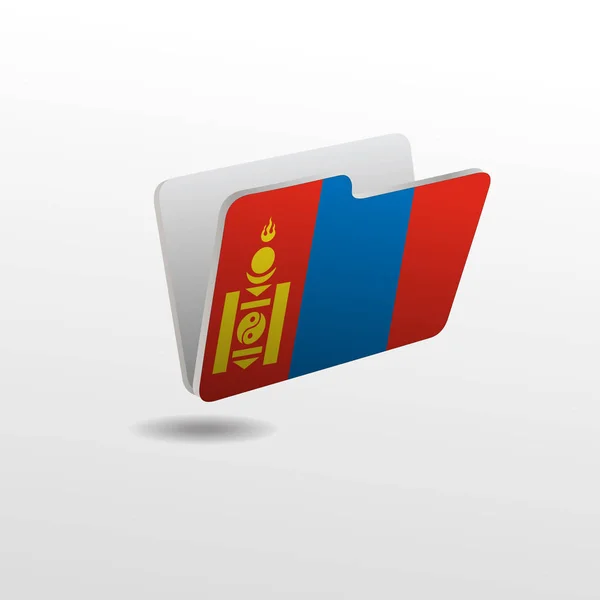 Carpeta con la imagen de la bandera de MONGOLIA — Vector de stock