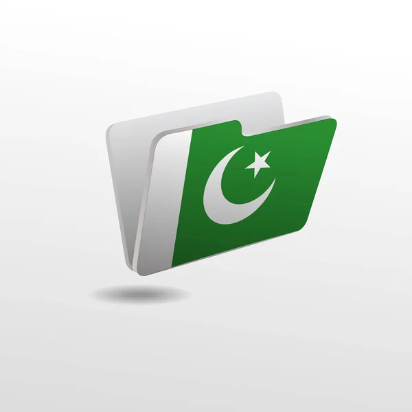 Carpeta con la imagen de la bandera de PAKISTAN — Archivo Imágenes Vectoriales