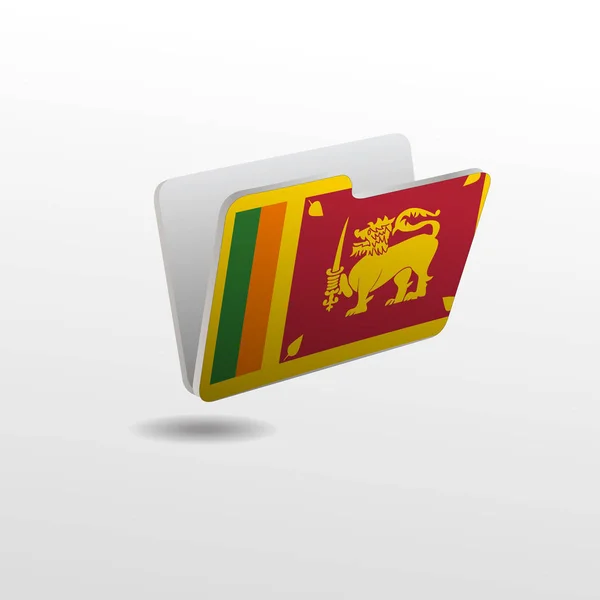 Mapp med bilden av flaggan för Sri Lanka — Stock vektor