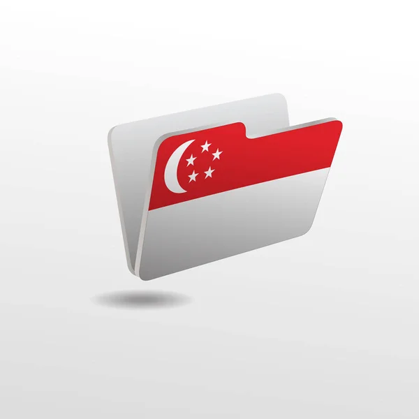 Mapp med bilden av flaggan för Singapore — Stock vektor