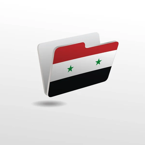 Mapp med bilden av flaggan för Syrien — Stock vektor