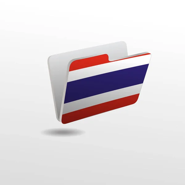 Ordner mit dem Bild der thailändischen Flagge — Stockvektor