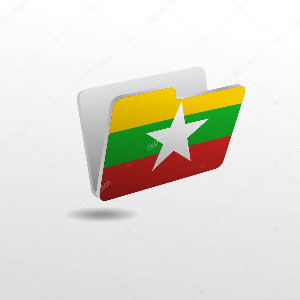 folder with the image of the flag of MYANMAR