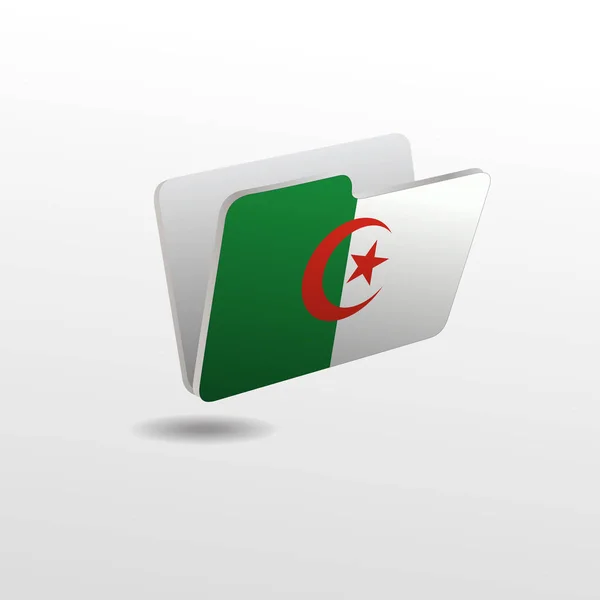 Ordner mit dem Bild der Flagge von Algerien — Stockvektor