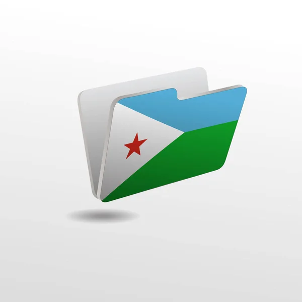 Ordner mit dem Bild der Flagge von Dschibuti — Stockvektor