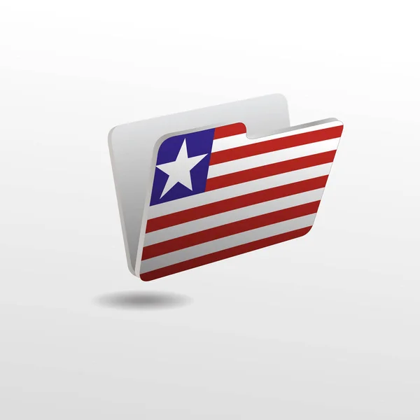 Složka s obrázkem vlajka Libérie — Stockový vektor