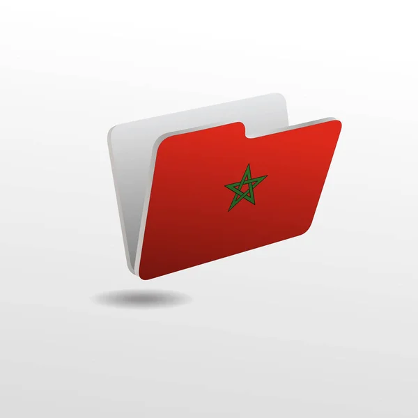 Ordner mit dem Bild der marokkanischen Flagge — Stockvektor