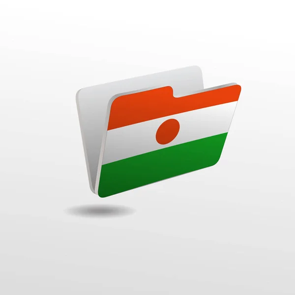 Cartella con l'immagine della bandiera di NIGER — Vettoriale Stock
