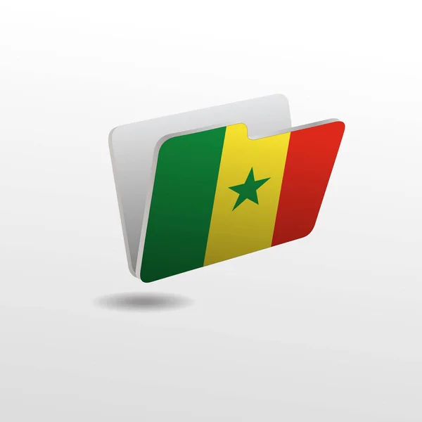 文件夹与塞内加尔国旗的图像 — 图库矢量图片