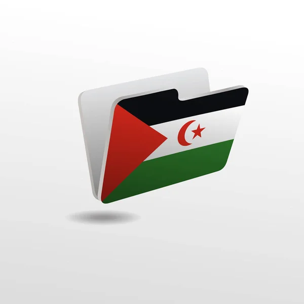 Ordner mit dem Bild der Flagge von Westsahara — Stockvektor
