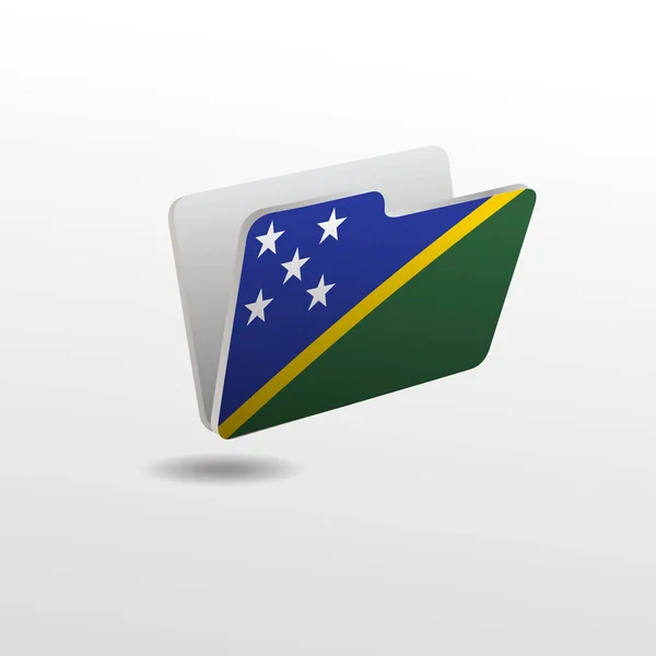 Solomon Adaları bayrağı görüntü ile klasör — Stok Vektör