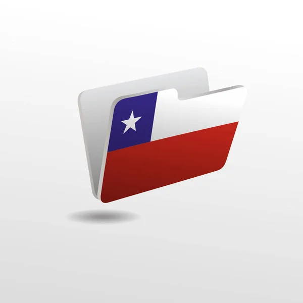 Dossier avec l'image du drapeau de CHILI — Image vectorielle