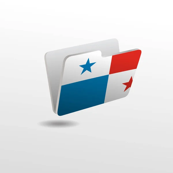 Dossier avec l'image du drapeau de PANAMA — Image vectorielle