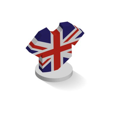 Futbol veya futbol oyun simgeler kümesi izometrik görünümünde dahil bayrağı,