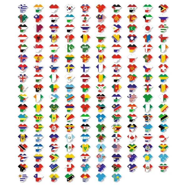 Juego de Fútbol o Fútbol Iconos Set Vista Isométrica Incluir Bandera , — Vector de stock