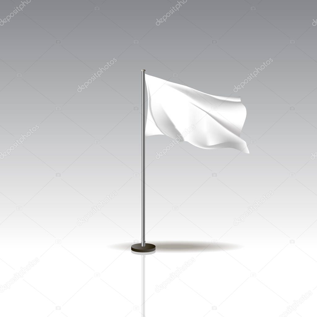 Realistic waving flag . Fabric textured flowing flag,vector EPS10
