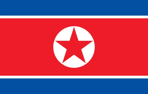 Imagen vectorial de la bandera de Corea del Norte — Archivo Imágenes Vectoriales