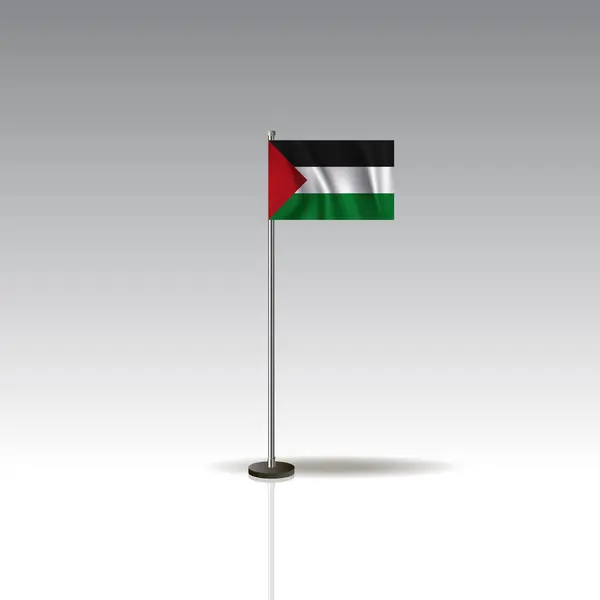 Flagga Illustration av landet Palestina. Palestina flagga isolerade på grå bakgrund. Eps10 — Stock vektor