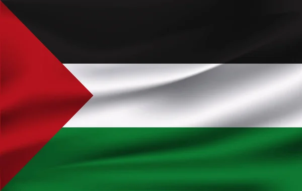 Vektorbild av staten Palestina viftar flagga — Stock vektor