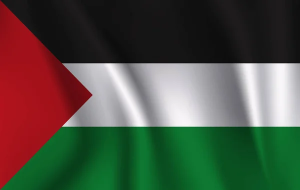 Vector afbeelding van de staat Palestina zwaaien vlag — Stockvector