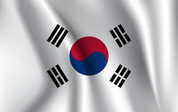 韩国国旗背景布纹理. — 图库矢量图片