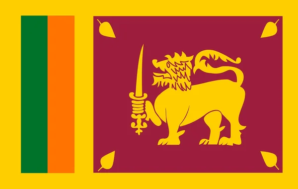 Det statlig sjunker av Sri Lanka vajade i vinden. — Stock vektor