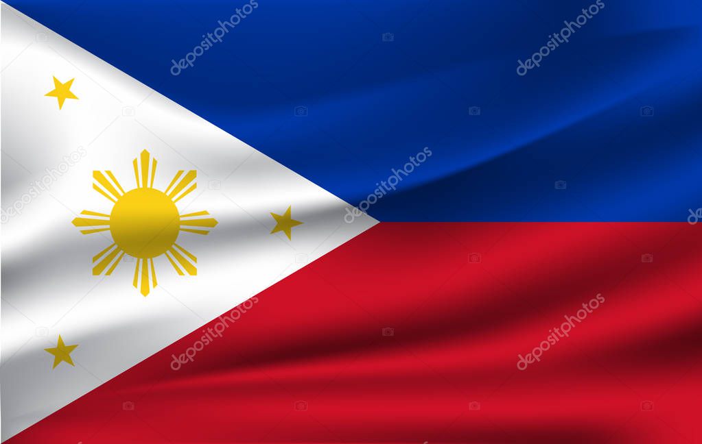 Flag of the Philipines waving in the wind
