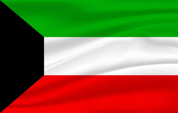 3D κυματίζει σημαία του Κουβέιτ — Διανυσματικό Αρχείο
