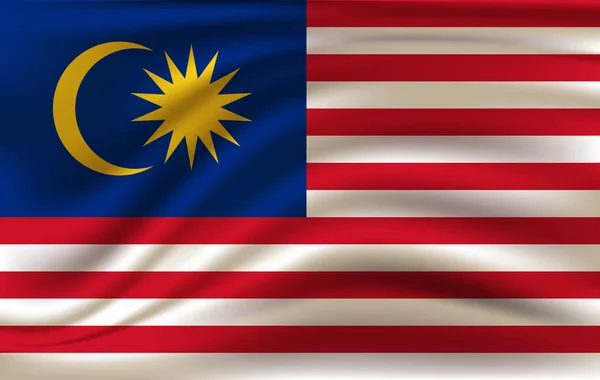 马来西亚国家挥舞国旗的矢量形象 — 图库矢量图片