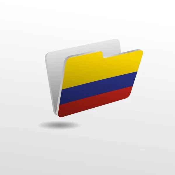 Folder with the image of the flag of COLOMBIA — Stock Vector