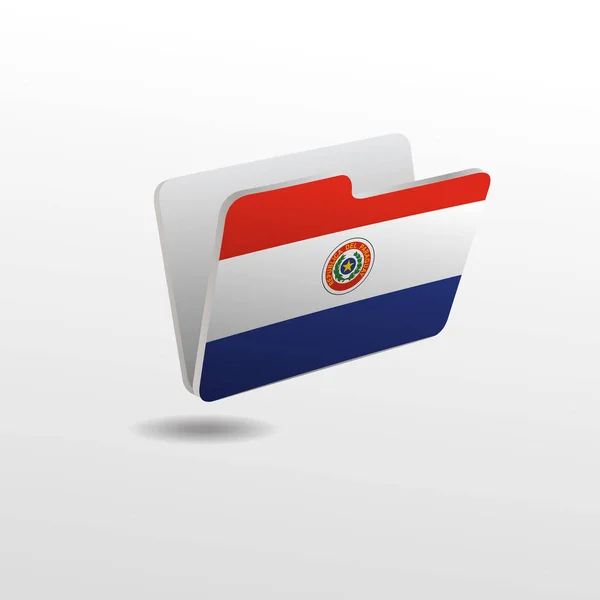 Složka s obrázkem vlajka Paraguaye — Stockový vektor