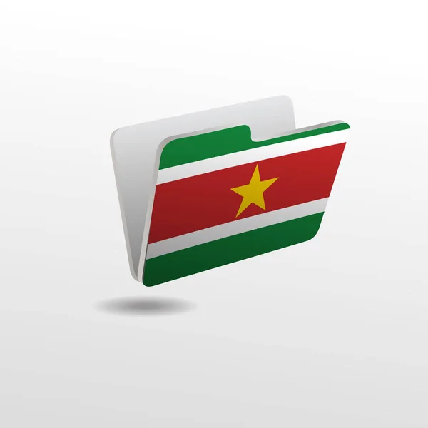 Map met de afbeelding van de vlag van Suriname — Stockvector