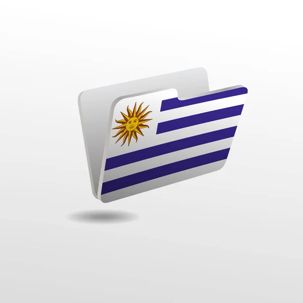 Dossier avec l'image du drapeau de URUGUAY — Image vectorielle