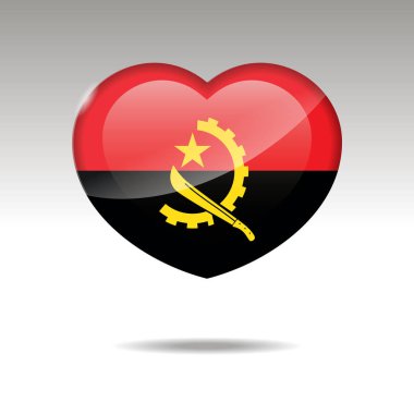 Angola sembolü seviyorum. kalp bayrak simgesi.