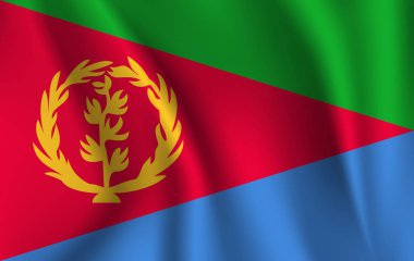 Eritre 3D dalgalanan bayrak