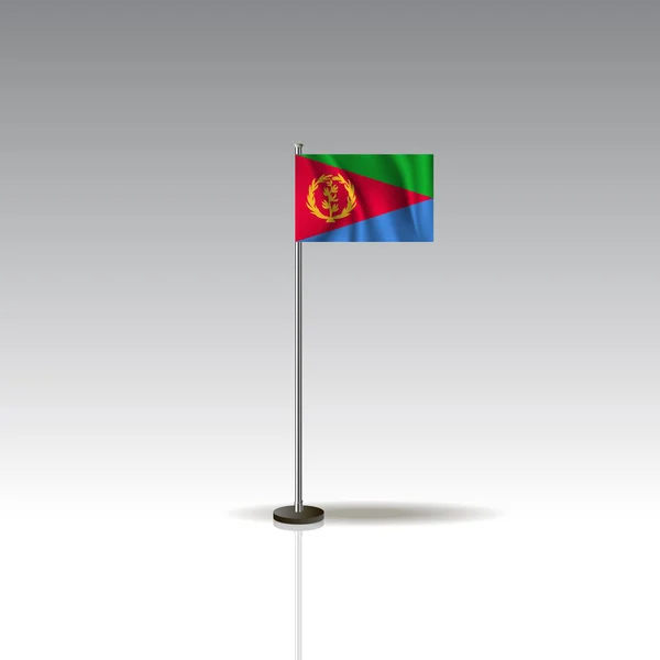 Flagga Illustration av landet av Eritrea. Eritrea flagga isolerade på grå bakgrund. — Stock vektor