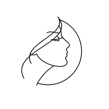 Güzellik logo şablonu. Kadın siluet vektör çizim. 10 eps