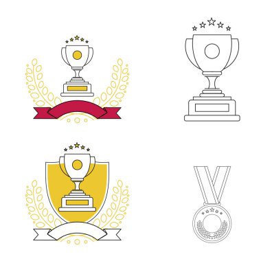 Ödülleri vektör simge kümesi.